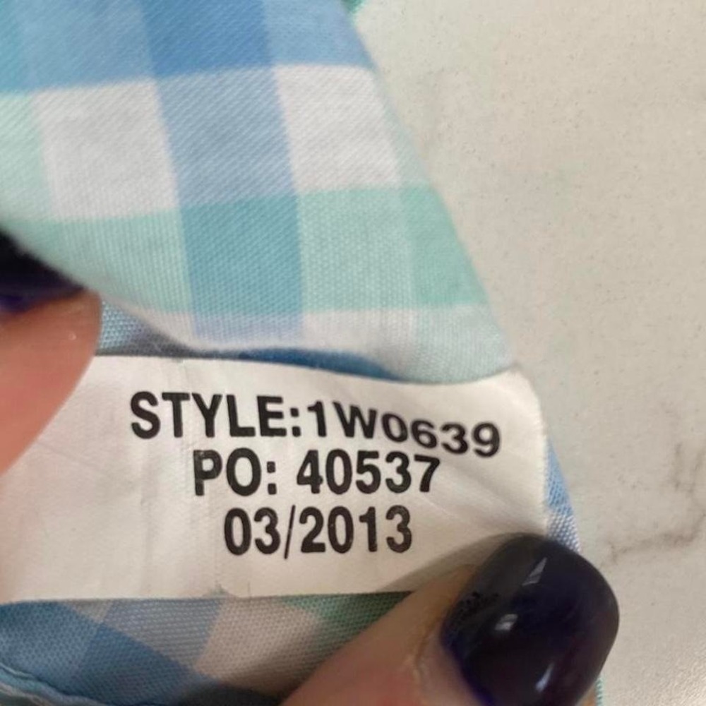 Vineyard Vines Harbor Shirt Blue Green Gingham Check Button Down Men's Size L - Picture 8 of 8